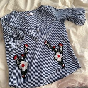 women’s striped button up shirt